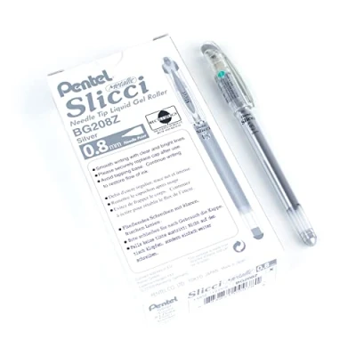 Immagine di Pentel BG208 Slicci Metallic 0,8 mm inchiostro argento 12 pz