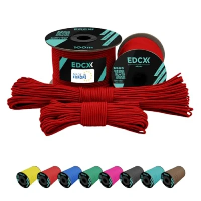 Immagine di EdcX 2 mm Nylon Paracord 275 (15, 30, 50 And 100 m) 100% Rope, 3 Strand Cord, Cord in Many Colours (Red, 30