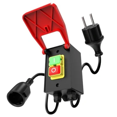Immagine di AIFIZO interruttore Macchina, 18 A, 250 V, di emergenza per tavolo fresatura e altri, elettromagnetico, macchina sicurezza 150 cm