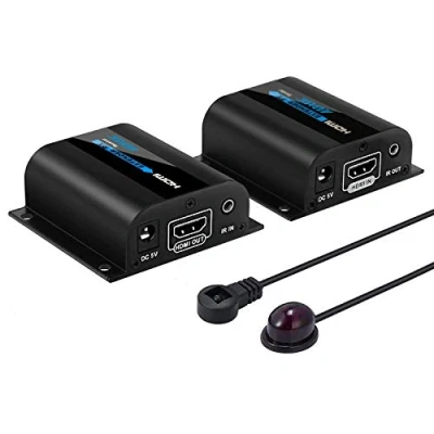 Immagine di AGPTEK 1080P Estensore HDMI su CAT6/7/8 fino a 60m 1080p, supporta Deep Color, 3D con telecomando IR (LKV372A)