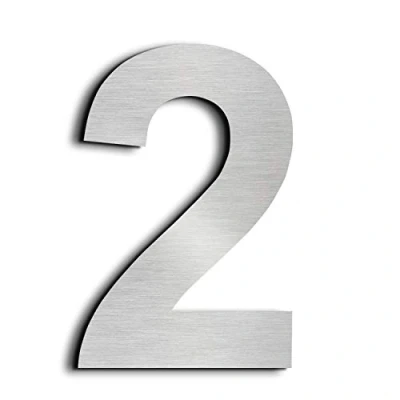 Immagine di nanlyiau Numeri civici Numero di Acciaio civico esterno in Solido Inossidabile 304,Aspetto Fluttuante, 6in/15.3cm(2)