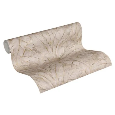 Immagine di Livingwalls 369271 Carta da parati in tessuto non tessuto, Beige Grau Metallic, 10,05 x 0,53 m