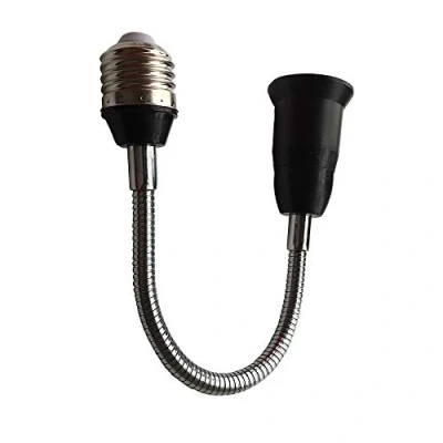 Immagine di DZYDZR Portalampada E27 da 39 cm Flessibile Adattatore Prolunga a Collo di Cigno Nero Per Lampadine LED（1,3ft）