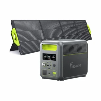 Immagine di FOSSiBOT Centrale Elettrica Portatile F1200 Con 200W Pannello Solare, 1024 Wh LiFePO4,Generatore Solare 2 1200 W (2400 Picco),Ricarica da 0 80% in 49 Minuti Per Campeggio, Viaggio, Emergenza