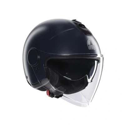 Immagine di AGV ETERES E2206, Casco da Moto Jet Unisex, Open Face con Anello Antifurto, Visiera Antigraffio e Anti UV, Tecnologia Assorbimento Istantaneo del Sudore, Matt Ottanio, XXL