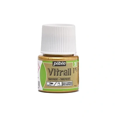 Immagine di PEBEO Vitrail 050 038 Vernice Effetto Vetro colorato, flacone da 45 ml, Colore: Oro/Oro