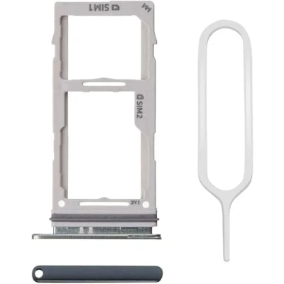 Immagine di MMOBIEL Cassetto scheda Dual SIM di ricambio compatibile con Samsung Galaxy S10 / Plus 2019 INCL. Guarnizione in gomma e perno Supporto Nero