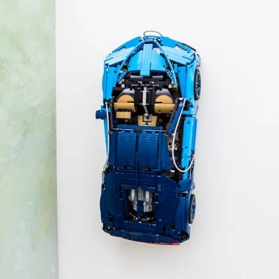 Immagine di Brickify Staffa di montaggio a parete compatibile con Lego Technic Bugatti Chiron 42083 Mostra in modo sicuro la tua auto Set non incluso