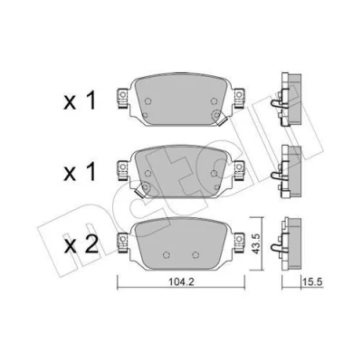 Immagine di METELLI 22 1238 0 Kit pastiglie freno con segnalatore acustico usura MAZDA: CX 3, 3 Hatchback, Sedan