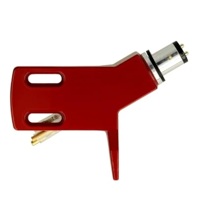 Immagine di THAKKER CHS 13 portatestina angolato in Alluminio Leggero Rosso connettore SME per Bracci Diritti Cavi Incluso Cranked Headshell