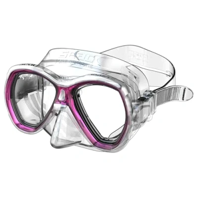 Immagine di SEAC Elba MD, Maschera Subacquea con Viso Piccolo, Ottima per Snorkeling e Immersioni Unisex Bambini, Trasparente/Rosa, Ridotta