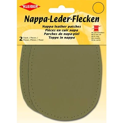 Immagine di Kleiber Toppe in Nappa per Gomiti e Ginocchia da Cucire 12,5 cm x 10 cm, Beige, 2 Confezione