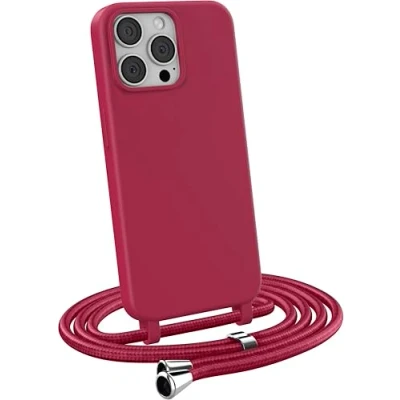 Immagine di MyGadget Cover per iPhone 13 Pro Custodia con Corda Case Cordino Opaca Antiurto Laccio Tracolla Practical Stylish Bordeaux
