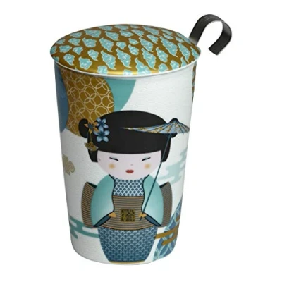 Immagine di Eigenart Teaeve Tazza teiera in porcellana a doppia parete, con coperchio e filtro acciaio inox, 350 ml