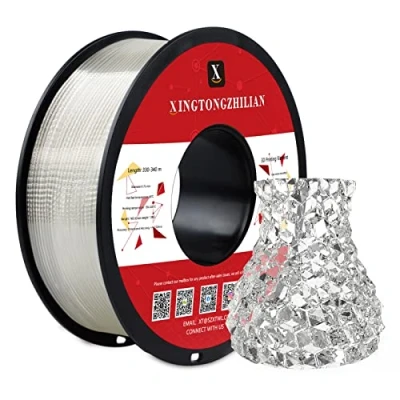 Immagine di filamento per stampante 3D PETG+, PETG+ 1,75 mm, precisione dimensionale +/ 0,02 bobina da 1 kg di stampanti 3D,Trasparente