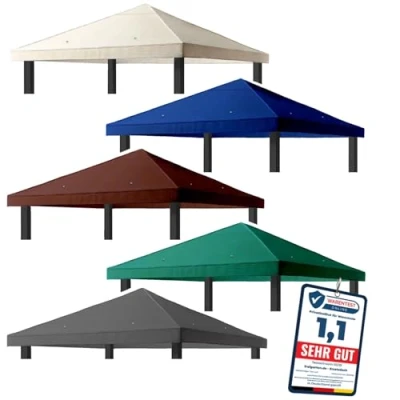 Immagine di freGarten.de Tetto di ricambio per gazebo 3 x m, impermeabile, materiale: PCV Panama Soft 370 g/m² extra forte, modello 2