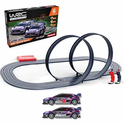 Immagine di Ninco WRC Hybrid Boost Circuito di slot su scala 1/50 e Tour 320 cm, Include due veicoli Ford Puma ibridi del Campionato Mondo 2022, 3 anni (91019)