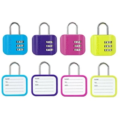 Immagine di Master Lock 4670EURDCOL Lucchetto con combinazione ed etichetta porta indirizzo, Colore casuale, 5.9 x 4.4 1.4 cm