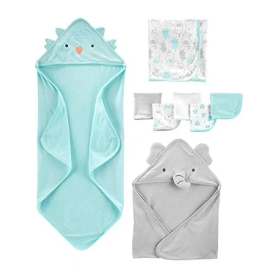Immagine di Simple Joys by Carter&#039;s 8 Piece Towel And Washcloth Set Accessori Invernali, Blu Acqua/Grigio, Taglia Unica Unisex Bimbi