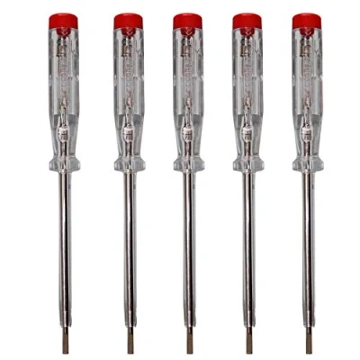 Immagine di H + Werkzeug tester standard 45500 5 x di tensione/tester fase fino a 250 V GS testato secondo VDE 0680 Made in Germany, trasparente/rosso, 190 mm,