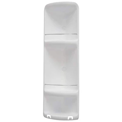 Immagine di Gedy G Caesar Mensola angolare doccia, mensole doccia 3 ripiani colore Bianco, Misure 71X22,6X16 CM &amp; 0,72 KG, realizzata in Resina e acciaio inox, Anni di garanzia 2, design R&amp;S