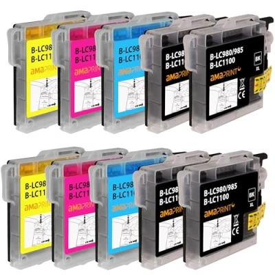 Immagine di Amaprint 10 XL cartucce compatibili con Brother LC1100 adatto per DCP 195c 165c MFC 250c 490cw 5490cn 5890cn 6490cw 255cw 290c 295cn 297c