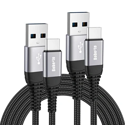 Immagine di Cavo USB C Carica Rapida, [1M+2M] Tipo Nylon Intrecciato Caricabatterie Ricarica Rapida per Samsung Galaxy S24 S23 S22 S21 S20 S10 S9 S8 Plus A12 A21s A33 A53 A54 Note 10 9 8