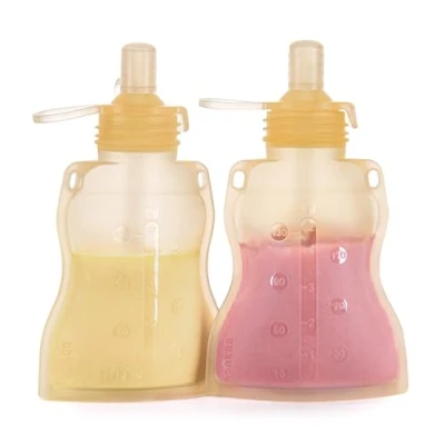 Immagine di haakaa sacchetto riutilizzabile per alimenti bambini, sacchetti riutilizzabili bambini piccoli, comprimibile, lavabile in freezer, fare biologici fatti casa