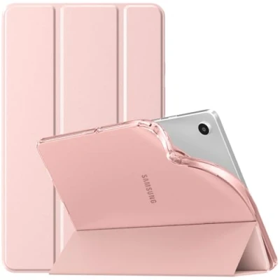 Immagine di TiMOVO Custodia Compatibile con Samsung Galaxy Tab A9 8.7&quot; 2023,Cover Posteriore Sottile e Morbida in TPU Traslucido Smerigliato per Tablet SM X110/X115/X117, Oro Rosa