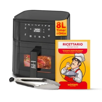 Immagine di Avilia Friggitrice ad Aria Digitale 7,5L, 1600W, Pannello di Controllo Digitale, Timer e Temperatura Regolabili, Cestello Griglia Antiaderenti Lavabili in Lavastoviglie