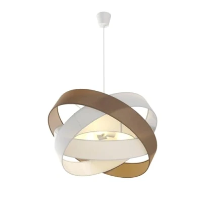 Immagine di lampada a sospensione &#039;Simaria&#039; dimmerabile (Moderno) colore Marrone, in Tessuto ad es. Soggiorno &amp; Sala da pranzo (3 luci, E27) di Lindby tessuto, soffitto