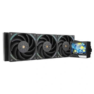 Immagine di Thermalright Mjolnir Vision 360 ARGB Raffreddatore CPU AIO nero, schermo IPS LCD con risoluzione 320 x 240, per AM5 e LGA 1700/1851, specifiche ad alte prestazioni raffreddato acqua