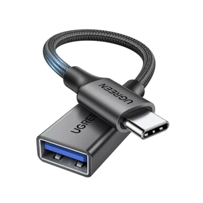 Immagine di UGREEN Cavo OTG Type C a USB 3.0 Adattatore Maschio Femmina 5 Gbps Nylon Intrecciato Compatibile con iPhone 16 Plus PRO Max iPad MacBook 2024 Galaxy S24 Huawei Xiaomi (Nero)