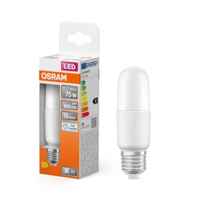 Immagine di OSRAM LED Star Classic STICK, lampada smerigliata a forma di bastone per base E27, bianco luce del giorno (6500K), 1050 lumen, sostituisce lampadine convenzionali da 75W, confezione 1