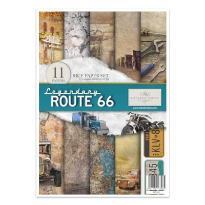 Immagine di ITD Collection Carta di Riso, Multicolore (Legendary Route 66), 29.7 x 21 cm