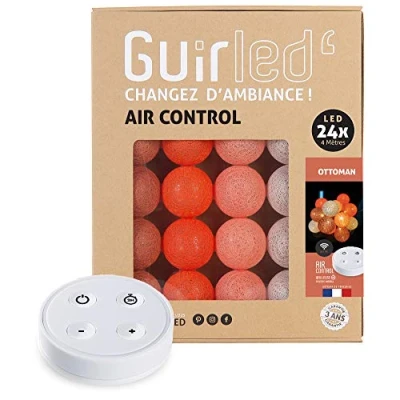 Immagine di Ghirlanda luminoso a LED per batuffoli di cotone USB Telecomando wireless Luce notturna bambini 2h Adattatore alimentazione doppio 2A incluso 4 intensità 24 sfere m Ottoman