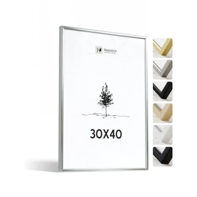 Immagine di Heimlich® 1x Cornice 30x40 cm in metallo argento champagne per documenti Collage grande alluminio fotografie