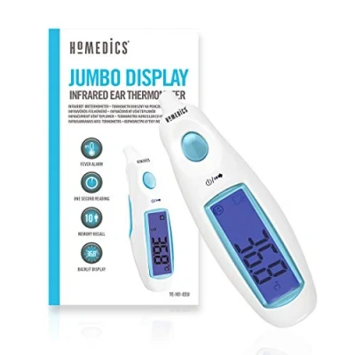 Immagine di HoMedics Jumbo Display, Termometro Auricolare ad Infrarossi, da Orecchio con Allarme Febbre