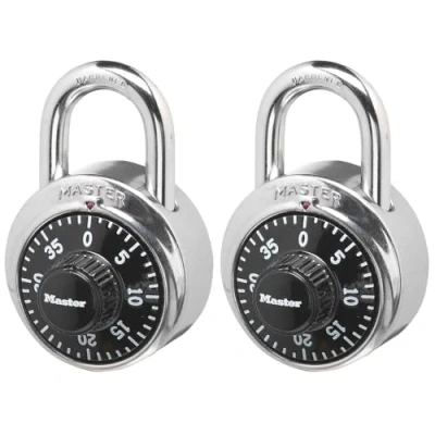 Immagine di Master Lock 1500T Lucchetto a Combinazione, Nero, 2 Pack