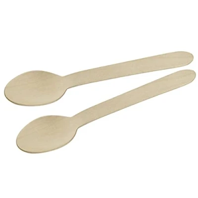 Immagine di Set di 30 cucchiai monouso in legno FSC, biodegradabili, certificato 16 x 3 cm