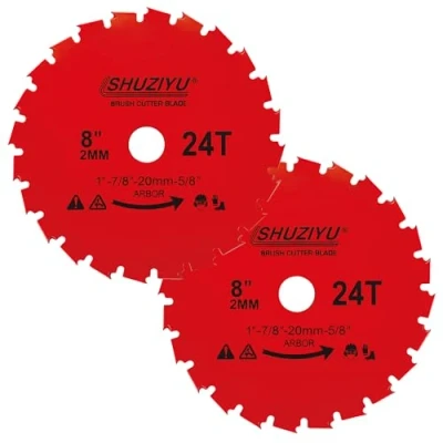 Immagine di LSHUZIYU, 2Pez Set, 200x2mm 24T, Foro Centrale 25.4mm Con Rondella 22.23 20 16mm, Lama per Decespugliatore, Disco Decespugliatore.