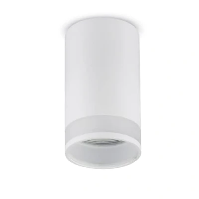 Immagine di Maclean MCE361 Faretto da superficie attacco GU10 fino a 40W Lampada soffitto in alluminio con anello trasparente design moderno 55x105 mm (Bianco, senza lampadina)