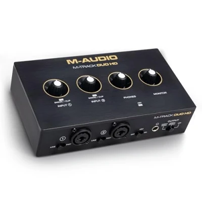 Immagine di M Audio Track Duo HD Interfaccia a 24 bit/192 kHz per la Registrazione, lo Streaming e i Podcast, con USB C, 2 in XLR/TRS, Out TRS, Suite Software