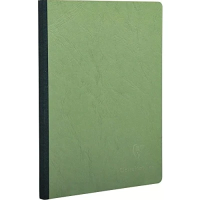 Immagine di Clairefontaine 795403C Collection Age Bag Un taccuino Cousu Dos Toilé verde A5 14,8x21 cm 192 pagine a tinta unita bianche Papier 90g copertina in carta lustrée grana grossa effetto cuoio