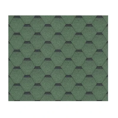 Immagine di TIMBELA Set di tegole bituminose Hexagonal Rock H367GREEN, Copertura bituminosa Colore Verde M367 per casetta da Giardino