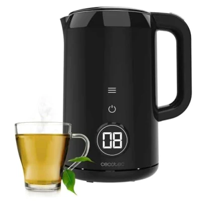 Immagine di Cecotec Bollitore Elettrico da 1,7 Litri con Schermo Touch Thermosense 600 Neo. 2200W, Interno in Acciaio Inox, 7 Livelli di Temperatura, Spegnimento Automatico, Nero
