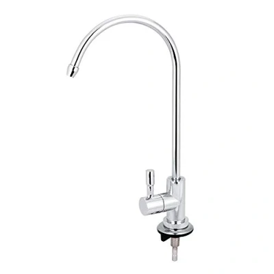 Immagine di Rubinetto a Collo d&#039;oca in Acciaio Inossidabile Cromato da 1/4&quot;, Osmosi Inversa, con Attacco Rapido, Filtro dell&#039;acqua Potabile per Cucina