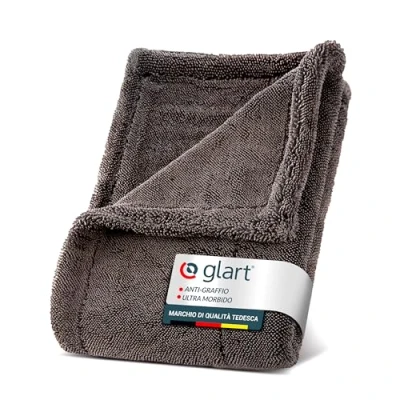 Immagine di Glart 44TW8 Twist panno Asciugante auto XXL 80x55cm Premium, extra assorbente e senza graffi, prima della lucidatura dopo la spazzolatura dei cerchi grande in microfibra per moto