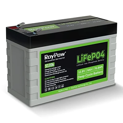 Immagine di RoyPow Lifepo4 Deep Cycle 6Ah 12V 3000 Cicli Fios Ricaricabile Batteria Al Litio Sostituzione Per Camper, Scooter Bambini, Pescatori
