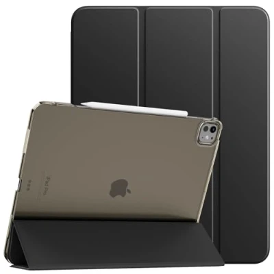 Immagine di TiMOVO Custodia per iPad PRO 13 Pollici M4 2024, Cover con Supporto Sottile 7a Generazione, Guscio Smart Retro Traslucido, Supporta Pencil e (USB C), Nero